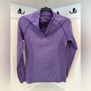 FIGS-Salta Seamless 1/4 zip long sleeve underscrub- Digital Grape- Size M